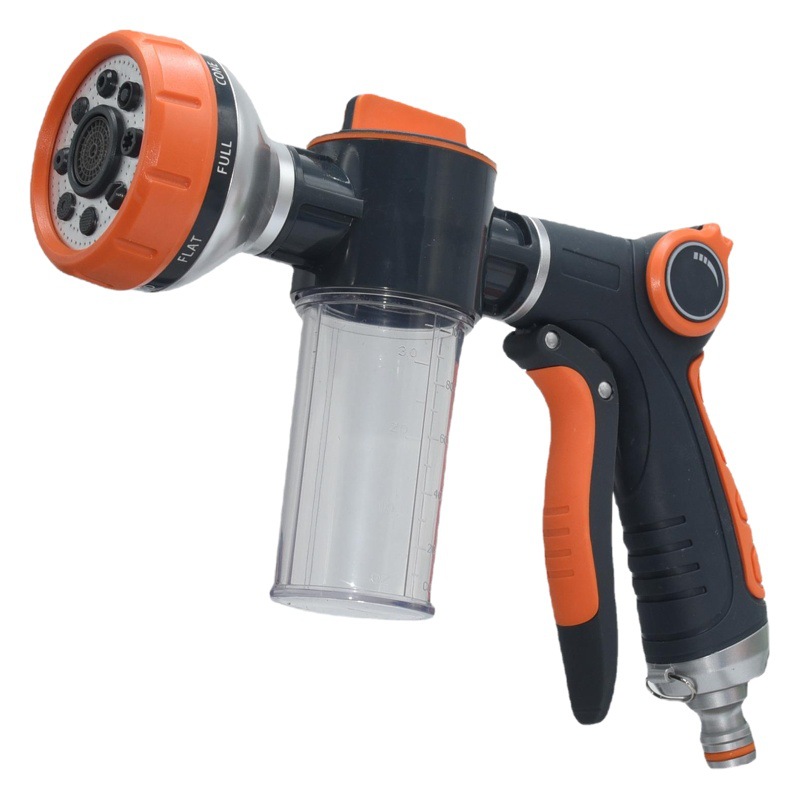 Nuevo jardín riego espuma boquilla desinfección jardín riego alta presión multifuncional jardinería lavado pistola cabeza