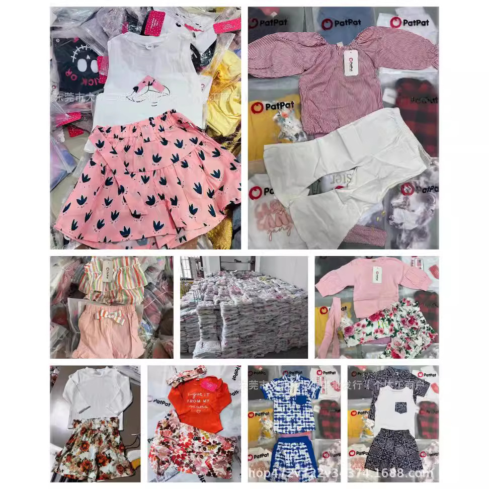 Patpat kids set multi-modelo set de ropa infantil marca de comercio exterior ropa infantil de hombres y mujeres stock lotes