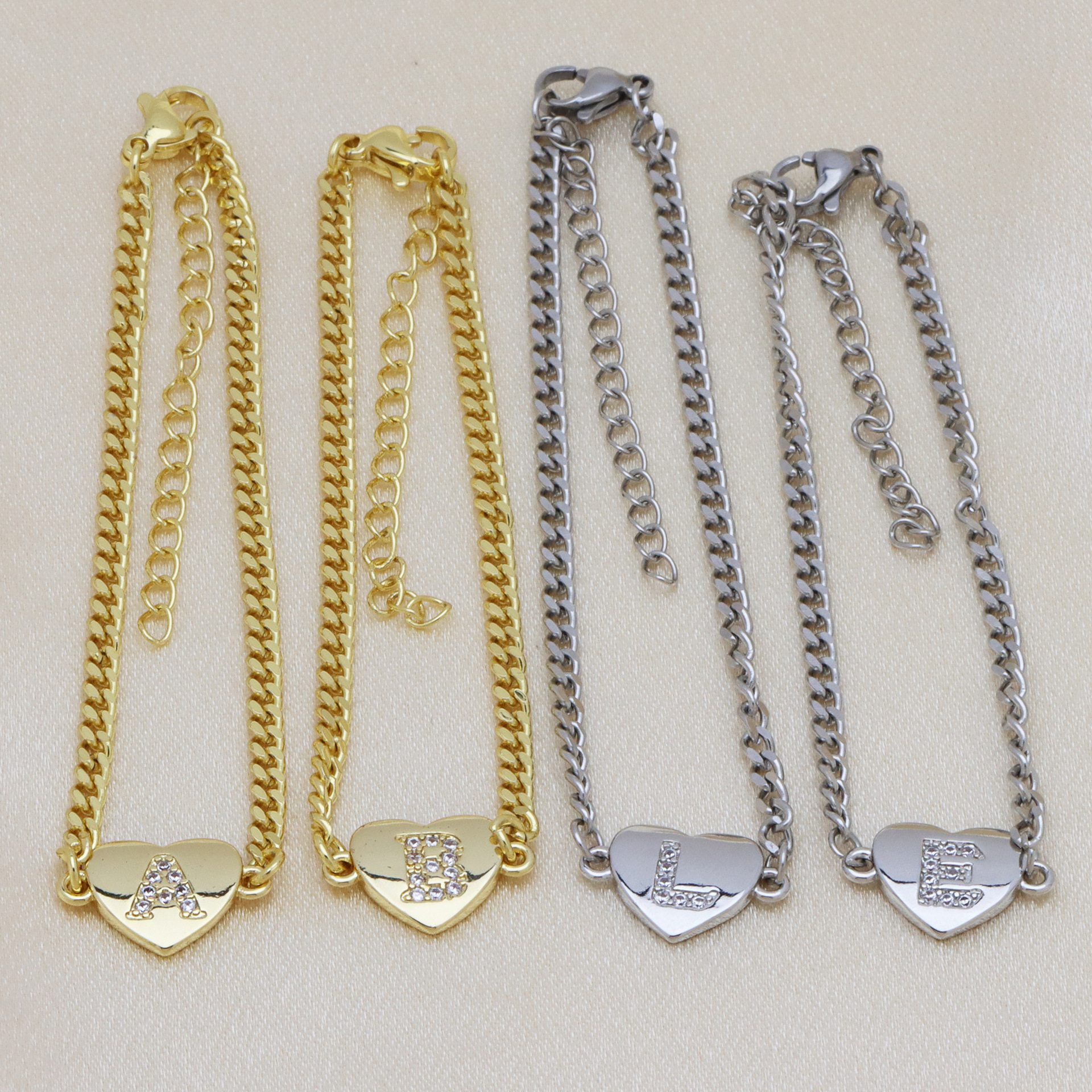 8g Weight Copper Pendant Material Zircon Inlay Material Bracelets Classification Copper Chain Material Cuban Link Chain Curb Chain Chain Type 1 Piece Quantity Holiday, Banquet, Selfie Occasion Copper Material Letter, Heart Shape Pattern All Seasons Season Women's Gender Inlay Design Casual, Elegant, Lady Style Wholesale Jewelry Casual Elegant Lady Letter Heart Shape Copper Zircon Inlay Bracelets Cuban Link Chain Curb Chain 3