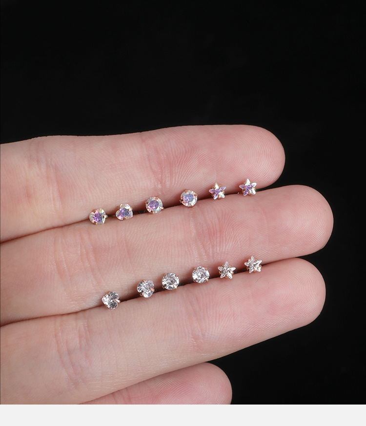 Cross-Border New Personality Zircon Stainless Steel Lip Nail Lip Ring European and American Thread Inner Tooth Lip Decoration Piercing Jewelry Wholesale detail image 9