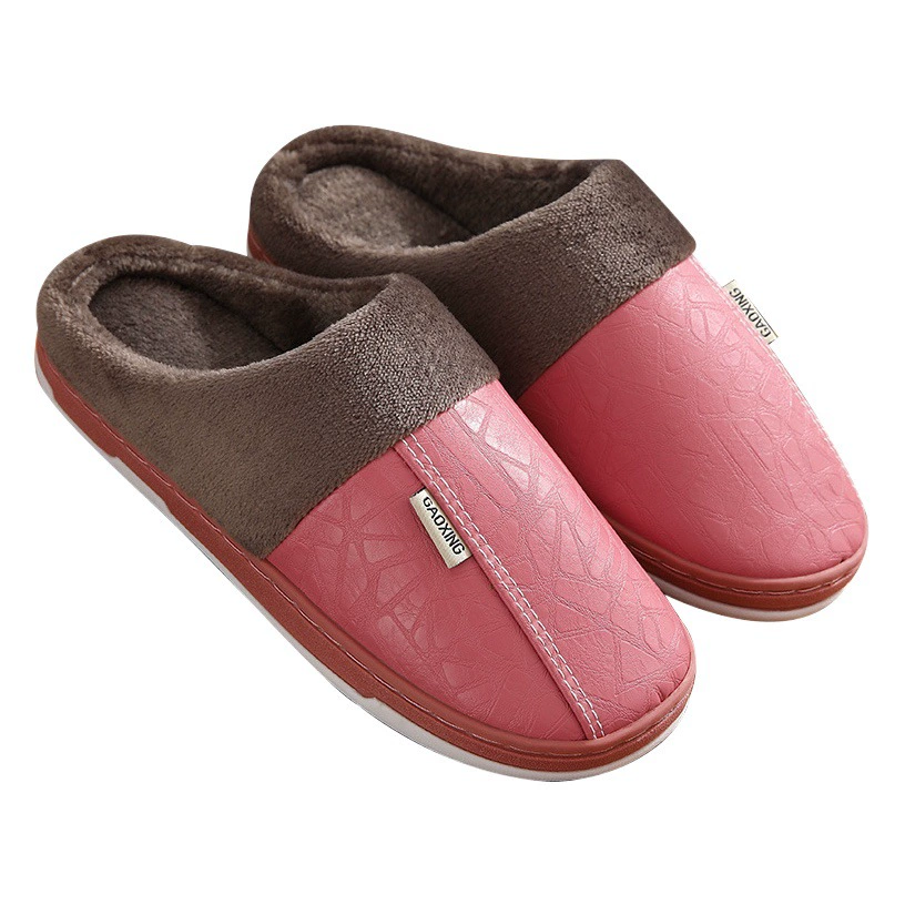 Хлопковые тапочки, женские осенне-зимние новые непромокаемые домашние и домашние плюшевые хлопковые тапочки из искусственной кожи, Мужская утолщенная домашняя Лунная обувь