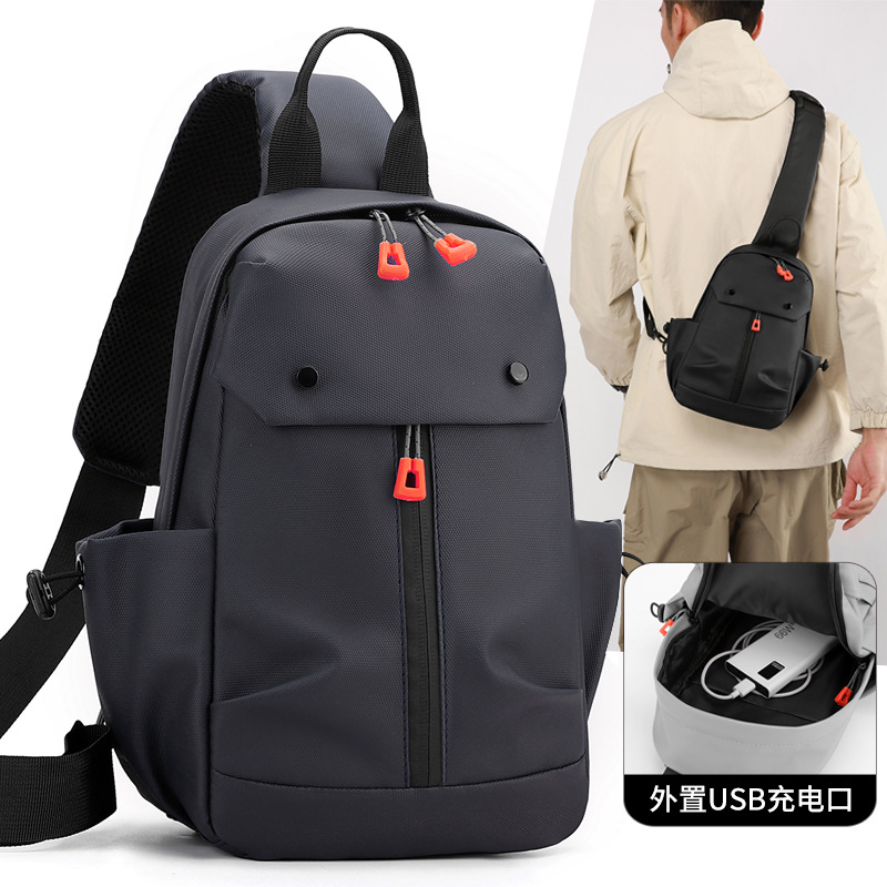 Bolso de pecho transfronterizo Bolso de hombro casual para hombre Bolso de mensajero de ciclismo de deportes al aire libre Bolso de moda de moda coreana