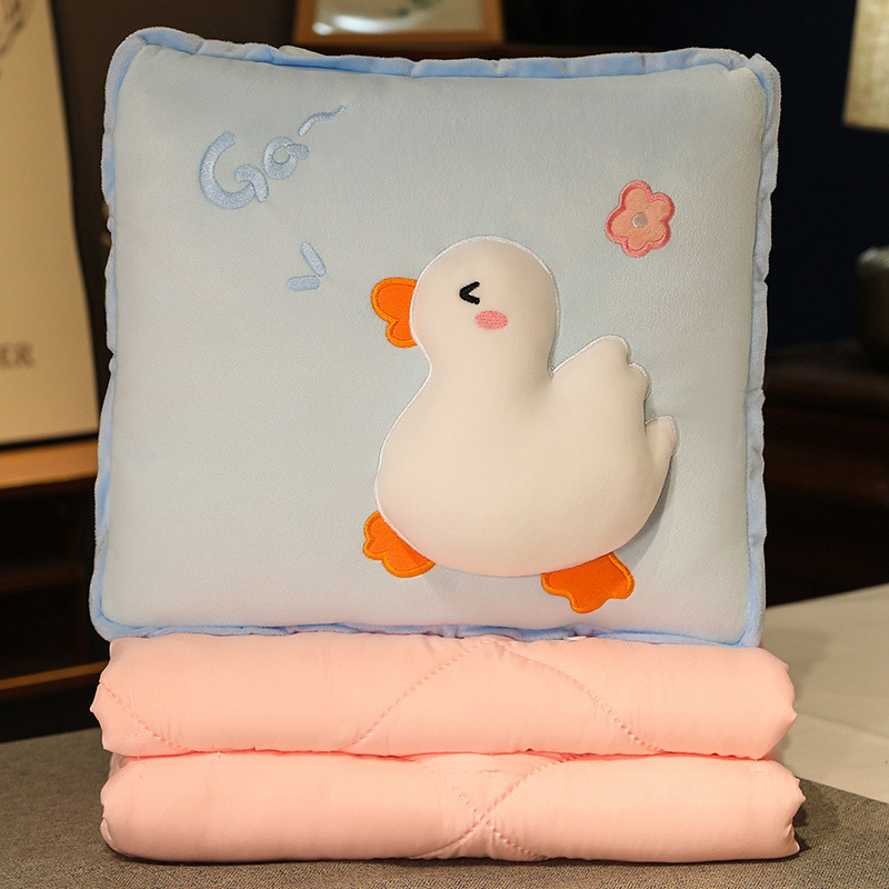 Panda almohada edredón de doble uso engrosada manta siesta Oficina conejo blanco almohada aire acondicionado plegable almohada de coche