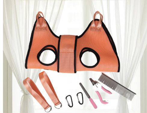 Hamaca de aseo de mascotas transfronteriza para evitar la fuga, gato pequeño y mediano, cuidado de recorte de uñas de perro, hamaca de malla de baño