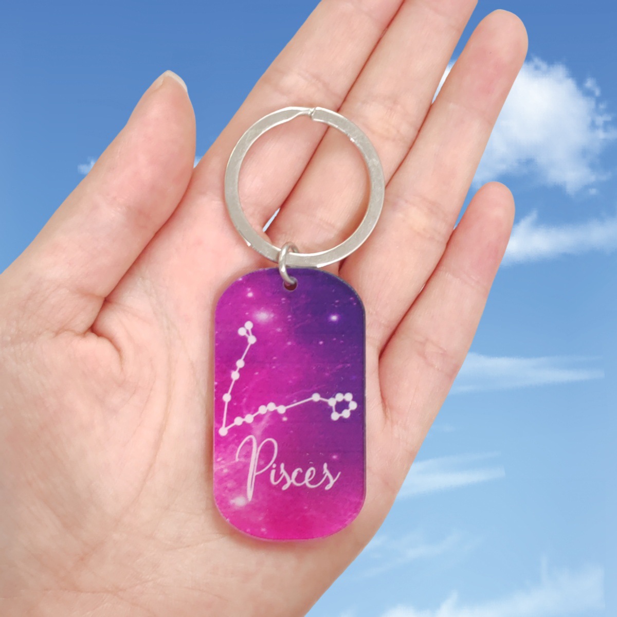 12g Weight Keychain Classification 1 Piece Quantity Daily Occasion Acrylic Material Letter, Constellation Pattern Unisex Gender Romantic Style Romantic Letter Constellation Arylic Unisex Keychain 3