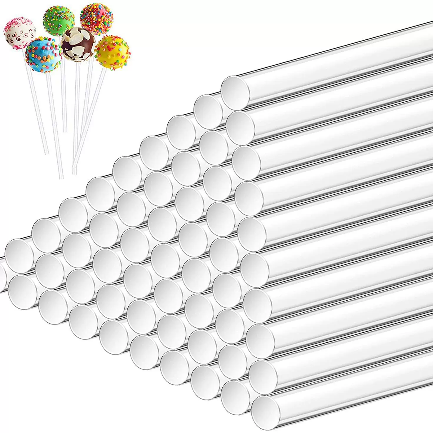 透明亚克力棒棒糖DIY手工艺糖果棒巧克力棒黏土棒3 4 6mm100PCS