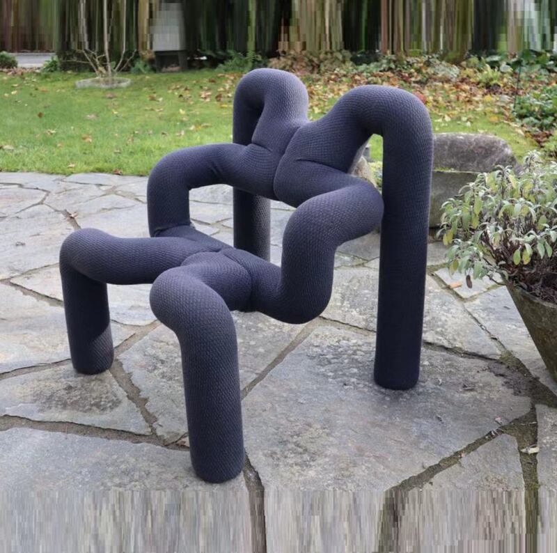 Modern Minimalist Cyber Celebrity S-shaped Bend Flocking Small Chair Ornaments Model Room Sales Office Living Room Study Decoration Modern Minimalist Cyber Celebrity S-shaped Bend Flocking Small Chair Ornaments Model Room Sales Office Living Room Study Decoration