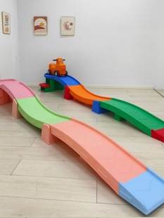 Slide Car Kidsren's Sensory Training Equipment Three-Stage Scooter Kindergarten Early Education Roller Coaster Home Rail Car