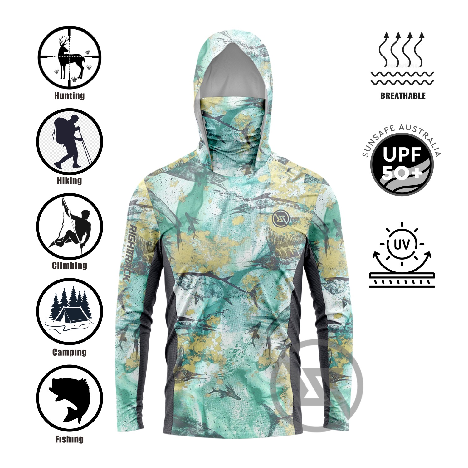 Cross-border 2024 new fishing clothing outdoor sun protection clothing men's hooded fishing clothing with mask loose breathable sea fishing