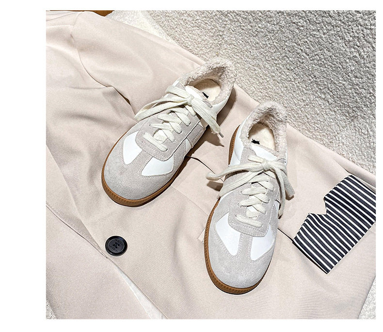 Giày sneaker nữ da thật cổ thấp phong cách tối giản, đế cao su chống trượt — V2 lót nhung, V2 một lớp bên trong chi tiết 26