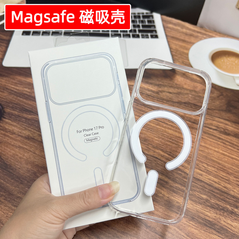 Suitable for Iphone16 Apple 18Promax Magnetic Case Magsafe Transparent 15 Magnetic Phone Case 12 Wholesale