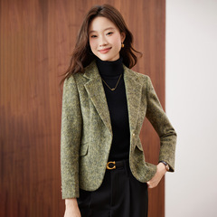 2025秋季新款修身气质西服上衣时尚一粒扣短款西装外套女 SH20210