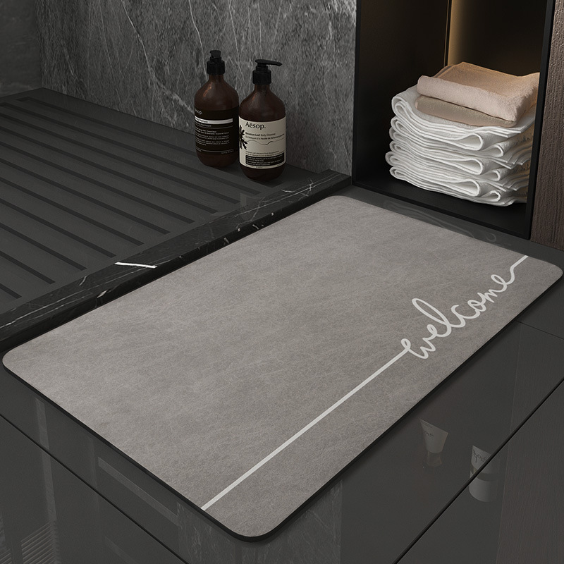Modern Minimalist Solid Color Bathroom Diatomaceous Earth Mat, Stain-Resistant and Easy to Maintain, Suitable for Toilet, Entrance, and Doorway Modern Minimalist Solid Color Bathroom Diatomaceous Earth Mat, Stain-Resistant and Easy to Maintain, Suitable for Toilet, Entrance, and Doorway