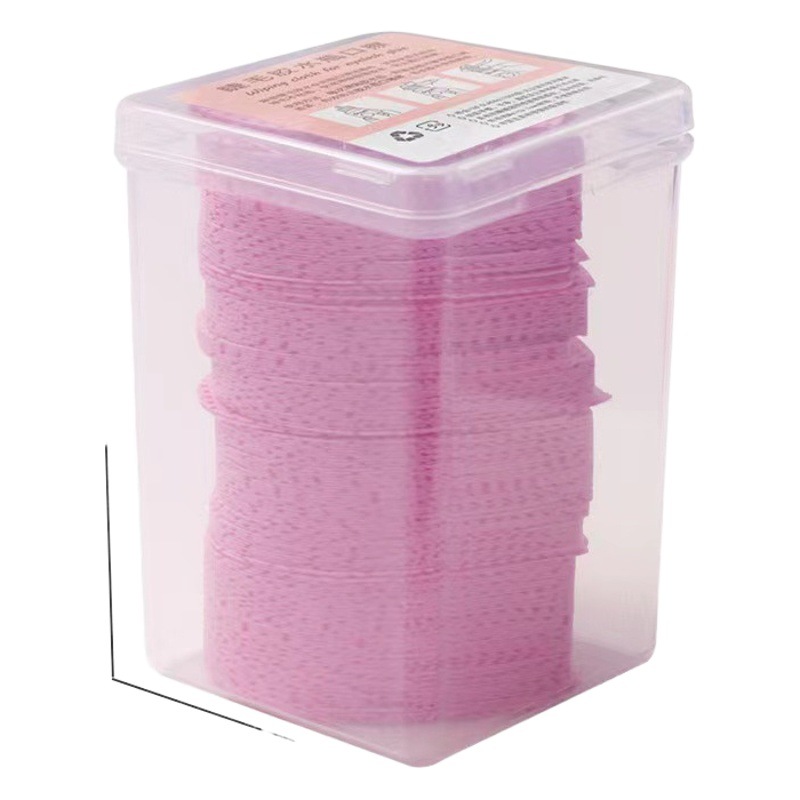 Transfronterizo nuevo pegamento de algodón mágico en forma de corazón Limpieza de pestañas pieza de algodón botella paño de limpieza de boca paño mágico en caja sin pelusa