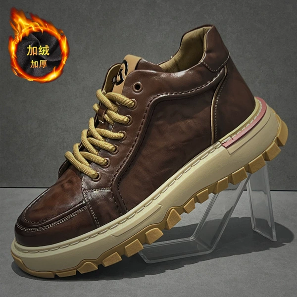 M8529 Brown Velvet Leather Shoes Size