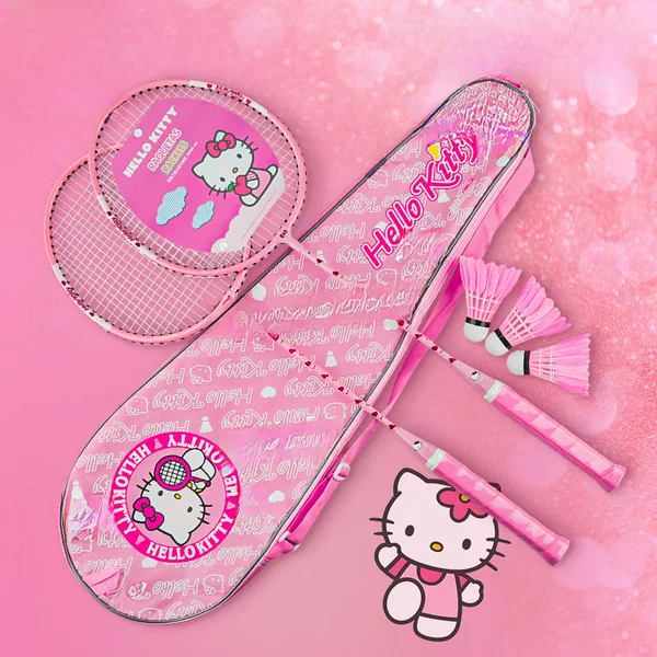 Children's Badminton Racket Kt Cat Badminton Racket Set Hello Kitty Frozen Minions Spider-Man Big Kidsren Sophia