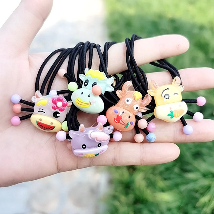 2021本命年发绳新年牛牛头绳丸子头打结橡皮筋高弹力发圈牛年发饰