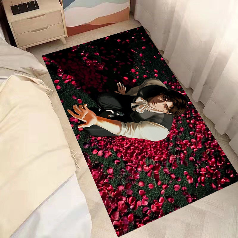 루첸 규조류 진흙 카펫 무릎 꿇고 손 뻗기 바닥 매트 거실 소파 그물 빨간색 애니메이션 사진 침실 침대 옆 담요 지아밍