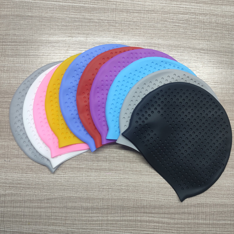 Gorro de baño de silicona grande, gorro de burbuja de partículas, hombres y mujeres, y niños, general, grueso, súper elástico, cabeza impermeable, venta directa de fábrica