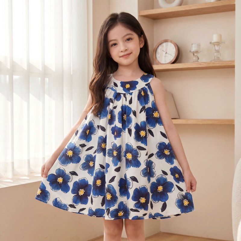 2026 nuevo vestido de verano coreano vestido de niña chaleco sin mangas vestido vestido de ropa infantil