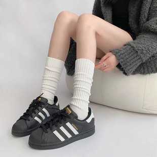 Breathable thin spring and summer American fashion Joker solid color knitted calf socks ~ stacked stockings pile wear super beautiful ~