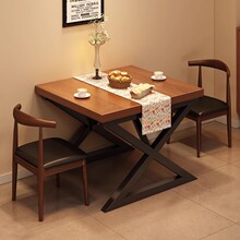 餐桌家用工业风餐厅酒吧烧烤店奶茶店方形桌椅餐饮商用餐桌椅组合