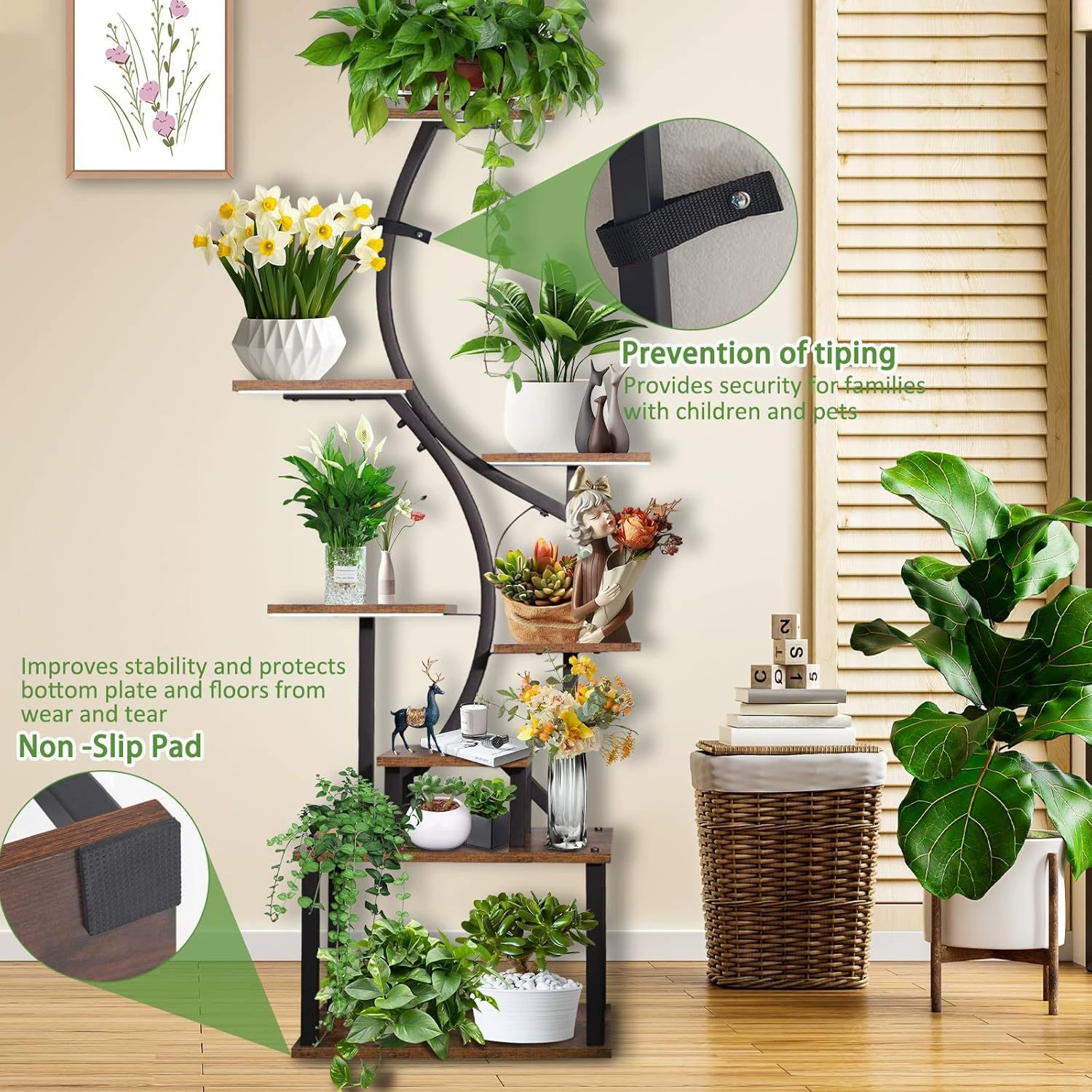 Крытая подставка для цветов, полка для балкона, полка для гостиной наполая многослойная лестница подставка для цветов, суккулентная подставка для цветочных горшков