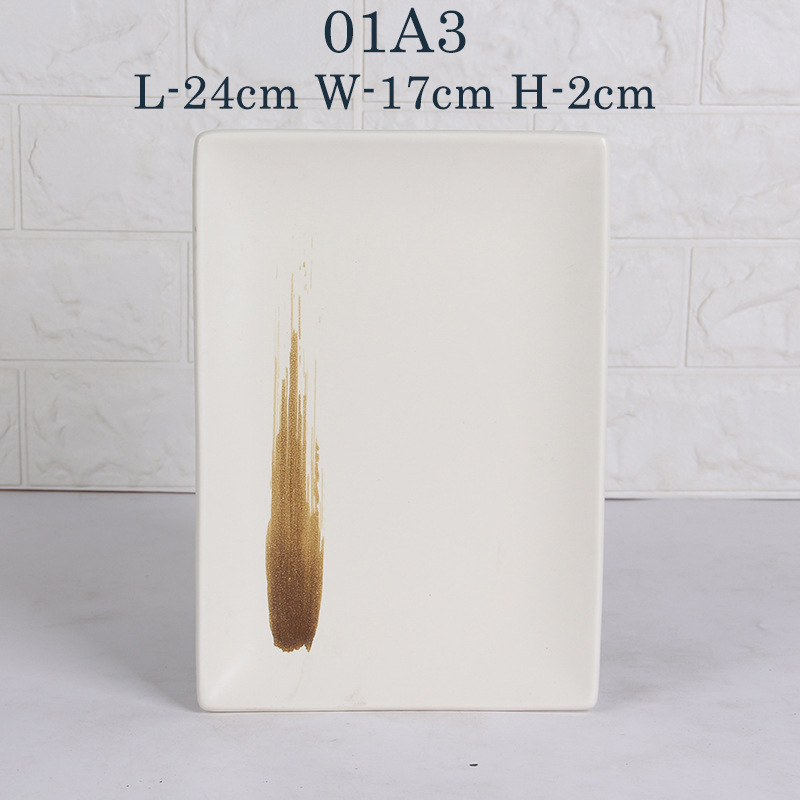 Placa superficial de cerámica simple Hotel B & B placa de cerámica placa occidental placa de carne placa de fruta placa de pescado placa de sushi