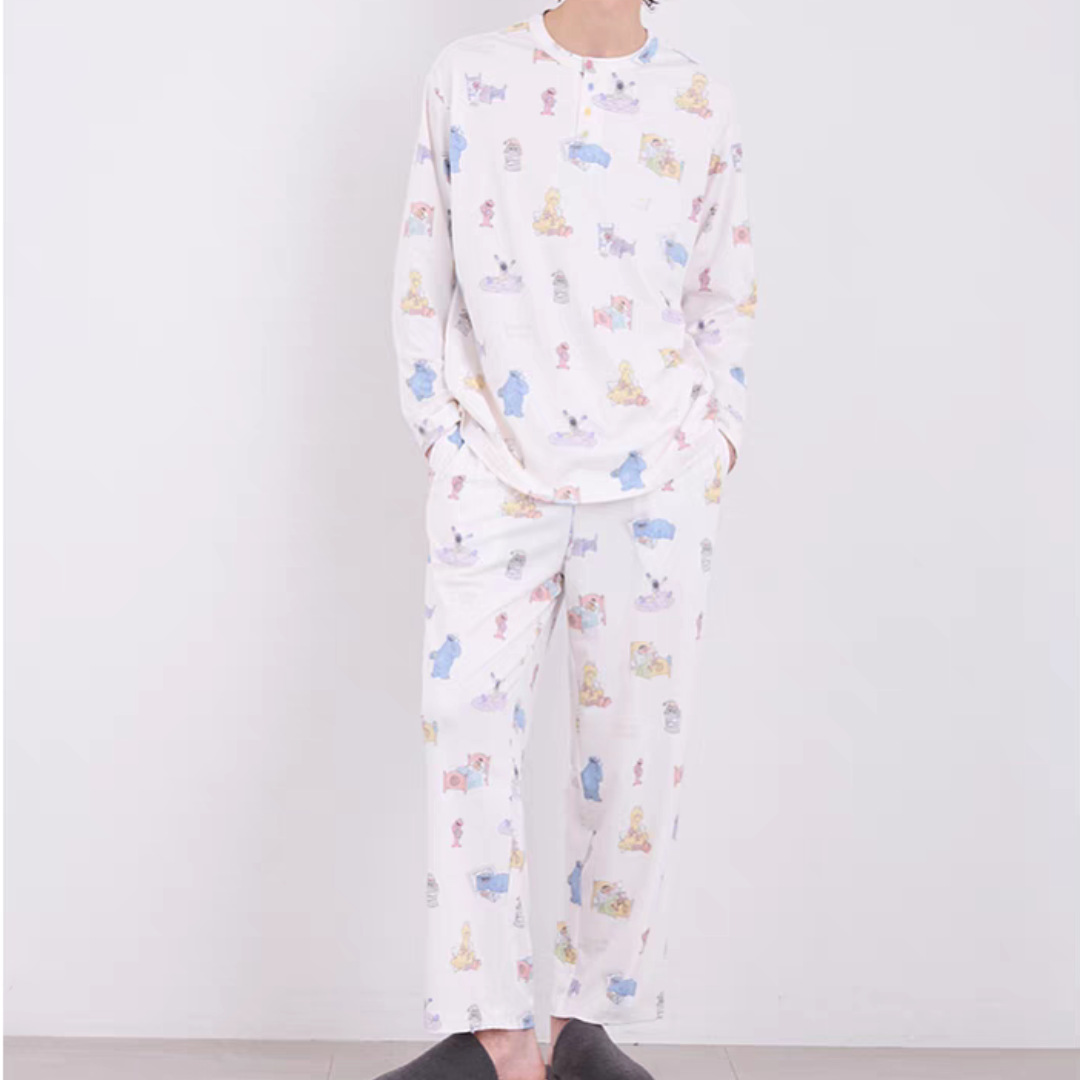 세서미 스트리트 남성 풀 프린트 화이트