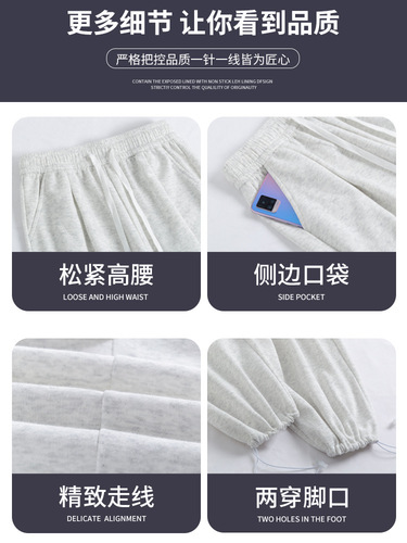 Women's Spring/Autumn 2025 New Style Straight Leg Loose Sweatpants Casual Skorty Wide Leg Work Pants in American Gray