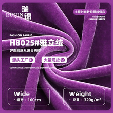 320g雅立绒丝绒面料 不倒立绒柔软弹力丝绒面料 金丝绒针织面料