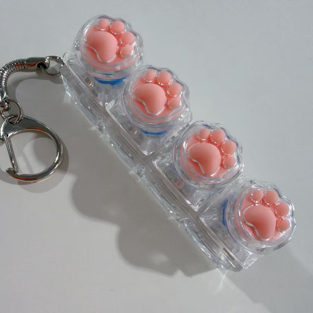 Four-button transparent case - silicone clear cat paw