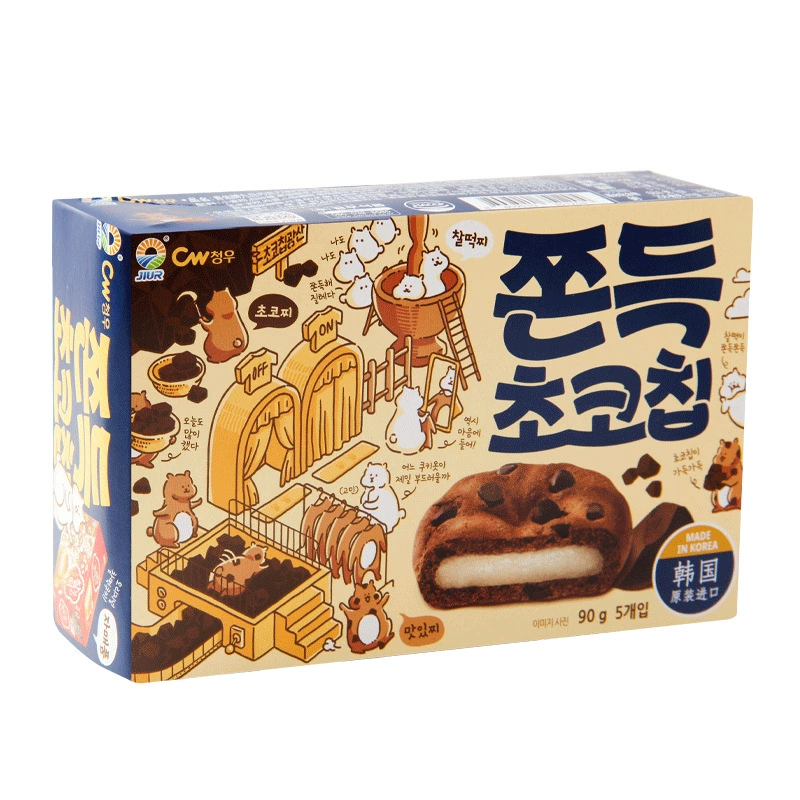 Южная Корея импортированное девятидневное CW Qingyou клейкий рис шоколадная фасоль мягкий клейкий сендвич зеленый правый торт сандвич из конопли картофель 90 г