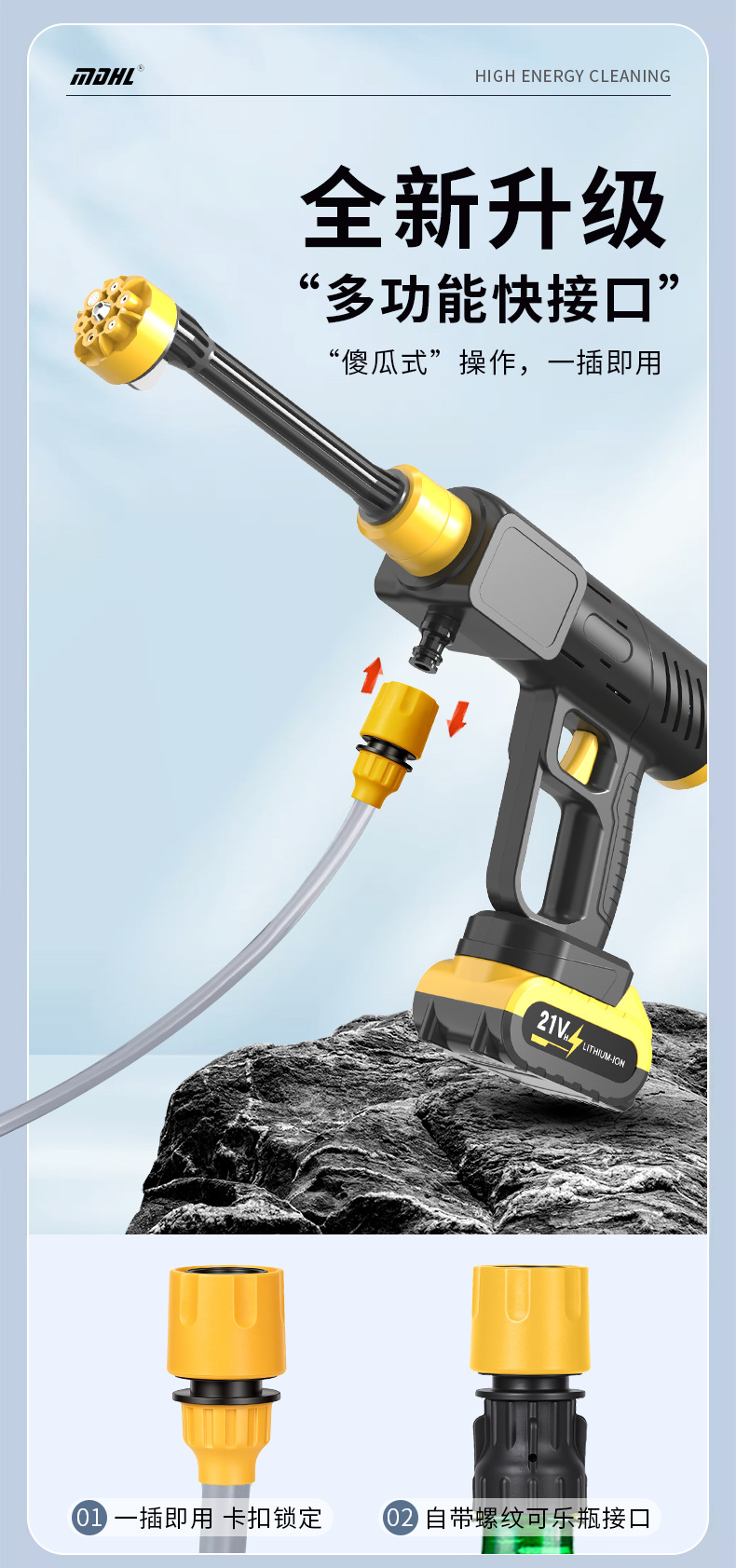 Wireless High-Pressure Car Wash Water Gun, Household Car Wash Machine, Rechargeable Water Spray Gun, Portable High-Power Lithium Battery Car Wash Gun