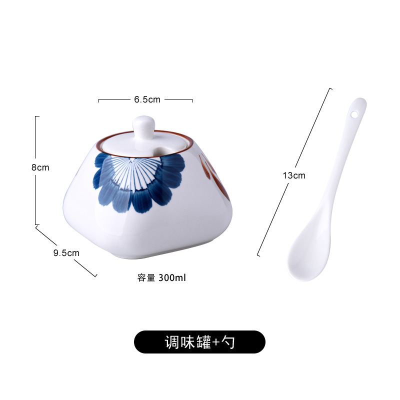 缶陶磁器唐辛子油箱油瓶日本式蓋付き家庭用調味料キッチン調味料缶調味料箱塩缶鶏精|undefined