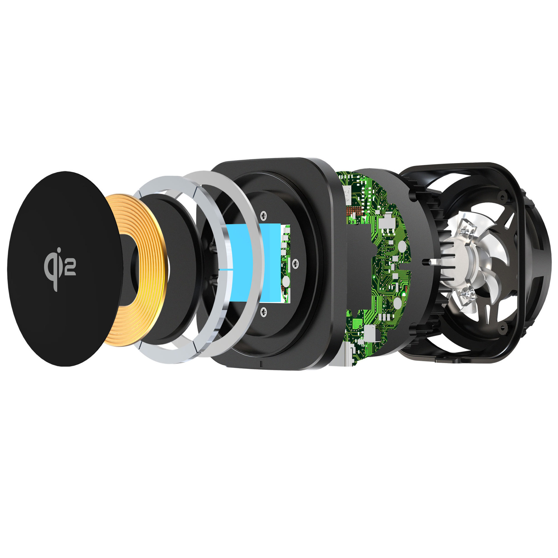 Magnetisk trådløs biloplader qi2 med kølesystem_voghion.com