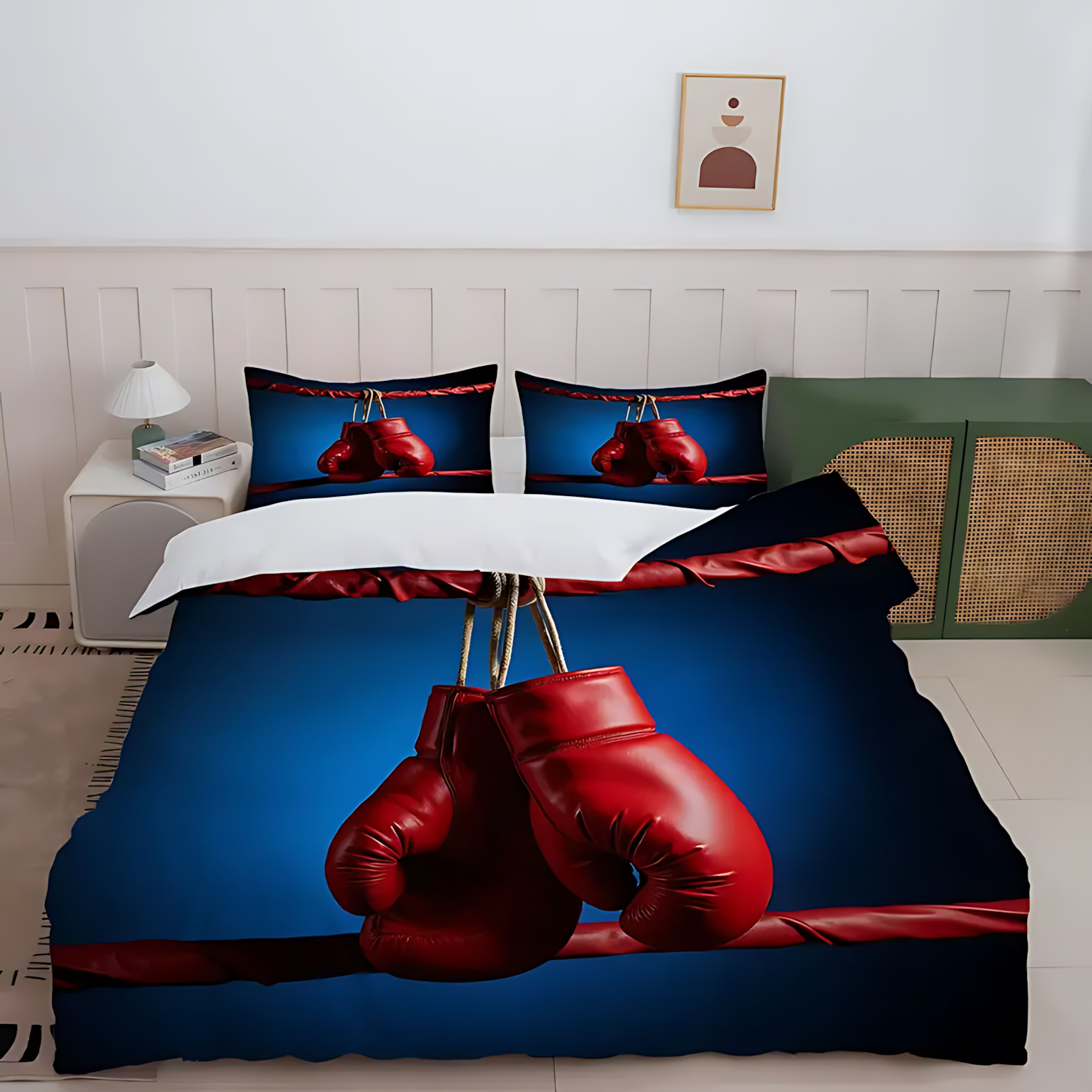 TEMU / JIT Boxeo temático impresión digital 3D colcha