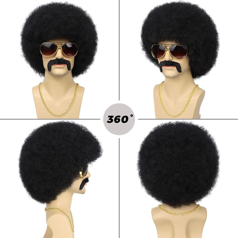 Halloween 80S Retro Cos Party Wig Disco Hip-Hop Punk Wool Small Roll African Headgear