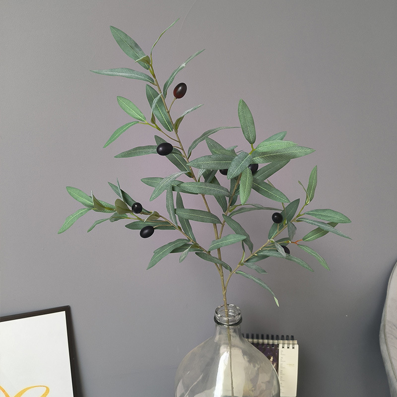 Simulation Green Plant Olive Branch Nordic Home Indoor Wedding Decoration with Fruit Olive Branch Fake Branch Flower Decoration