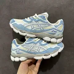 Wholesale Putian New Style Blue Breathable Mesh Patchwork Comfortable Dad Shoes Cushioned Low Top Running Shoes NY Asics