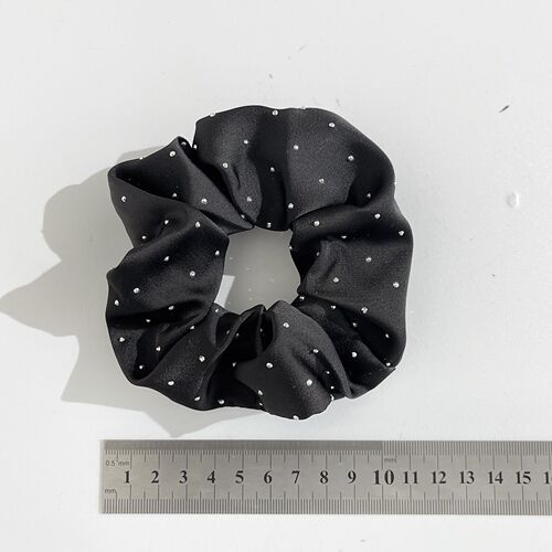 Korean high-end satin dotted large intestine hair ring fat intestine head rope French temperament silk head flower ball hair accessory