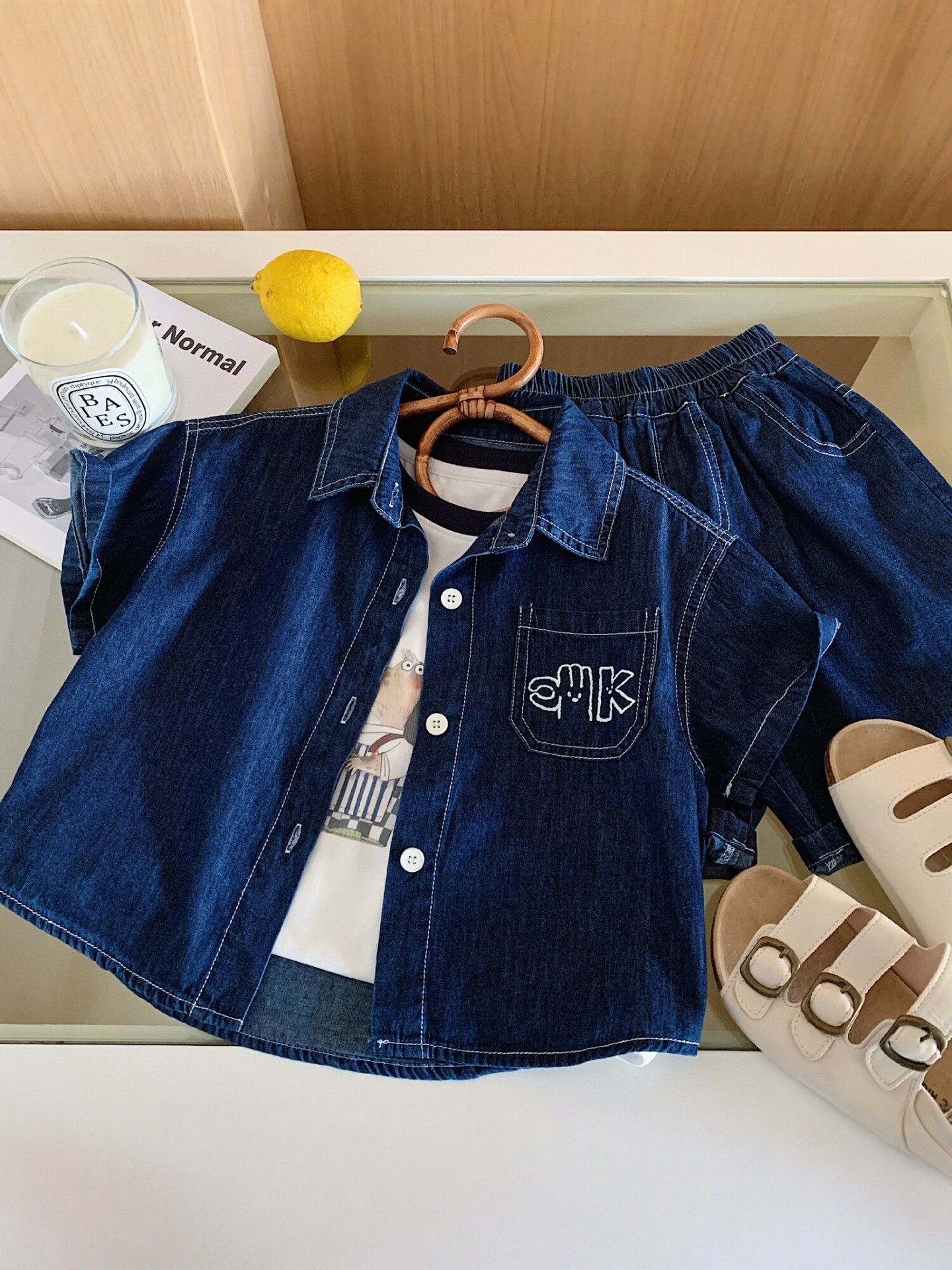 Children's denim summer set