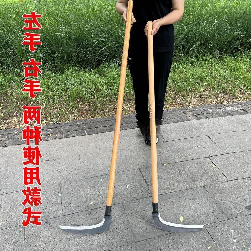 镰刀钢锻打大钐长柄割蒿草农用草原打草割芦苇左右手大钐一件代发