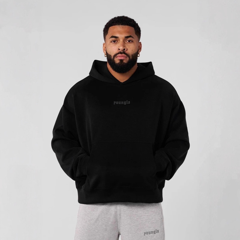 Youngla American Trendy Brand Men's Hoodie Jogging Sports Fitness Cotton Sweatshirt Fashion Casual Jacket