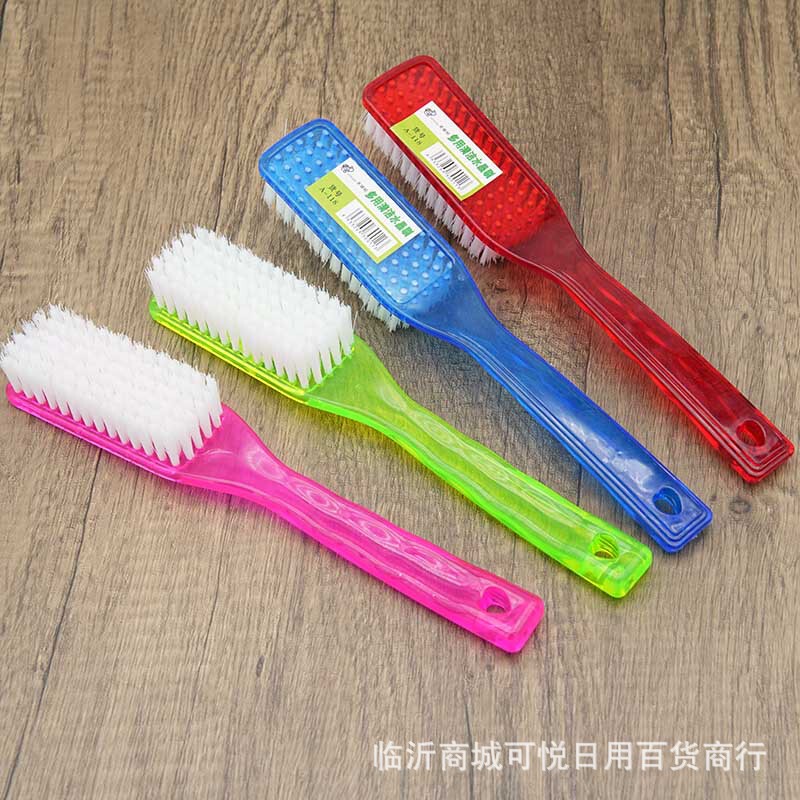 Large Crystal Shoe Brush Linyi Daily Necessities Two Yuan Store Household Multi-Functional Cleaning Long-Handled Plastic Shoe Brush