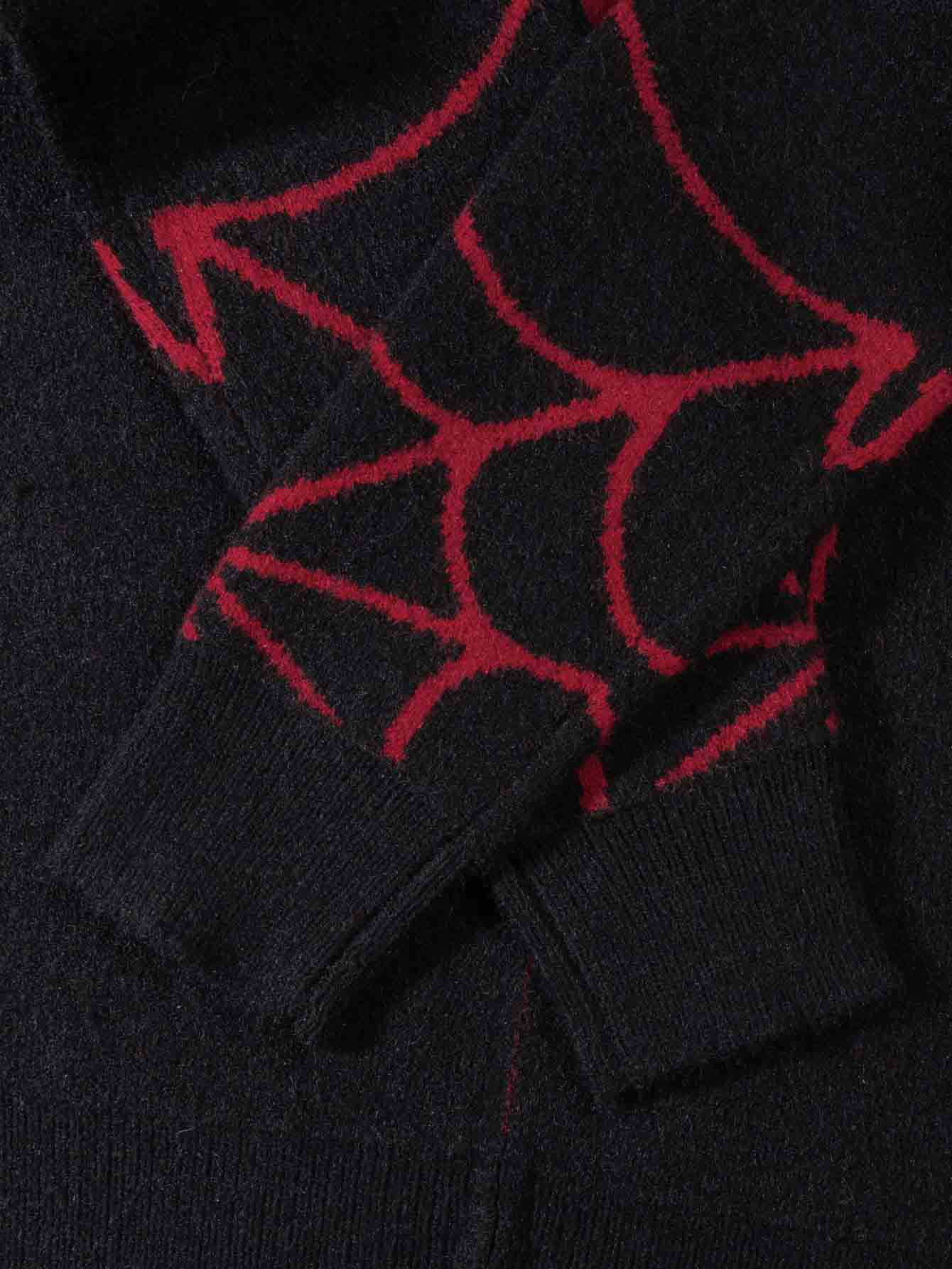 Men's Clothing new fashion casual street fashion long sleeved cardigan loose spider web dark unisex sweater_voghion.com