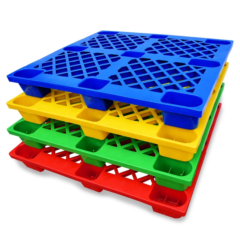 1211单面网格九脚塑料四面进叉塑胶货物卡板防潮栈板叉车托盘垫板