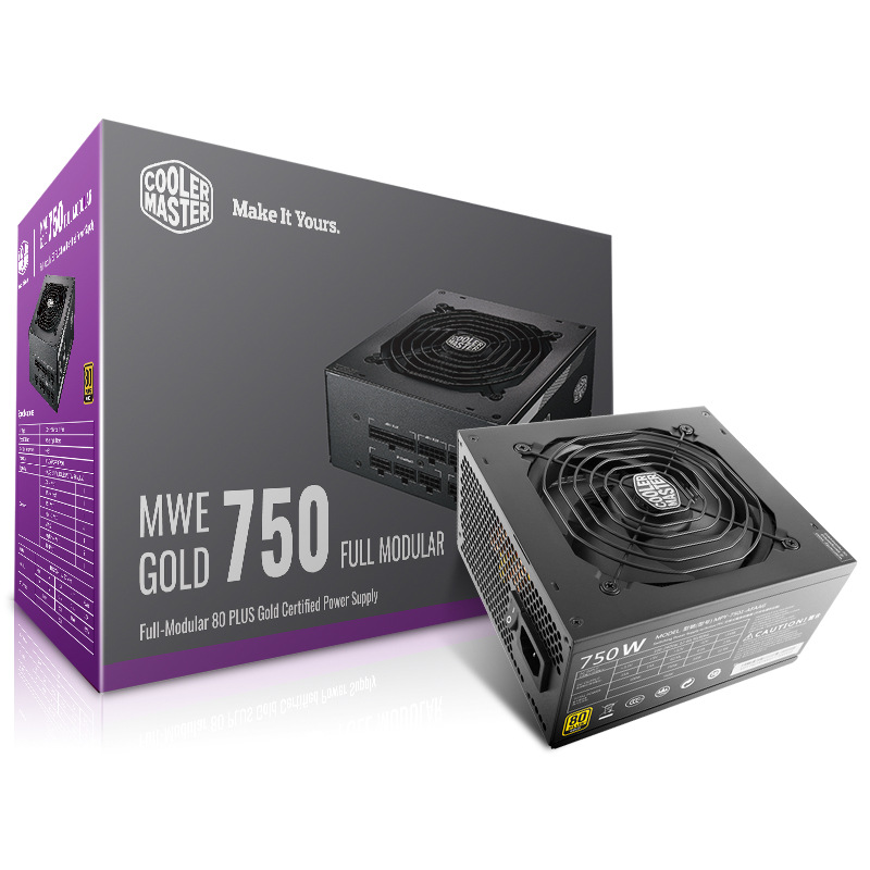 Cooler Master MWE750 GOLDPower Desktop Host Computer Gold Direct ATXPower Rated750 W