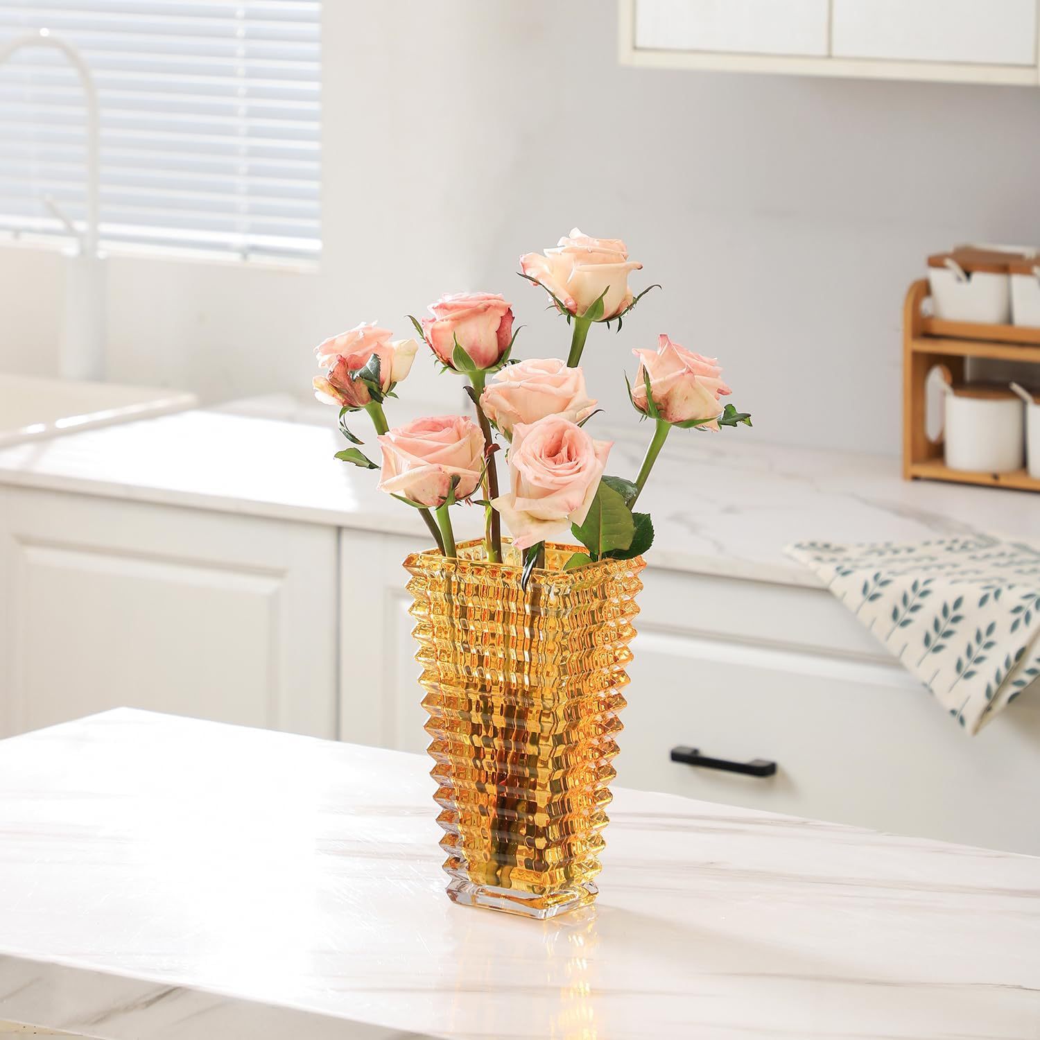 Brillante vasos de vidrio de cristal grueso transparente nórdico hidroponía sala de estar flor seca decoración adornos al por mayor transfronterizos