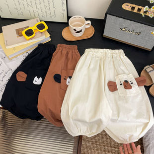 Pure Cotton New Toddler Harem Pants Cropped Pants Lantern Pants Cute Mosquito-Proof Pants Baby Children's Air Conditioning Pants Korean Style Trendy